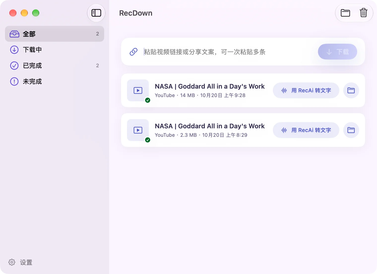 RecDown 界面